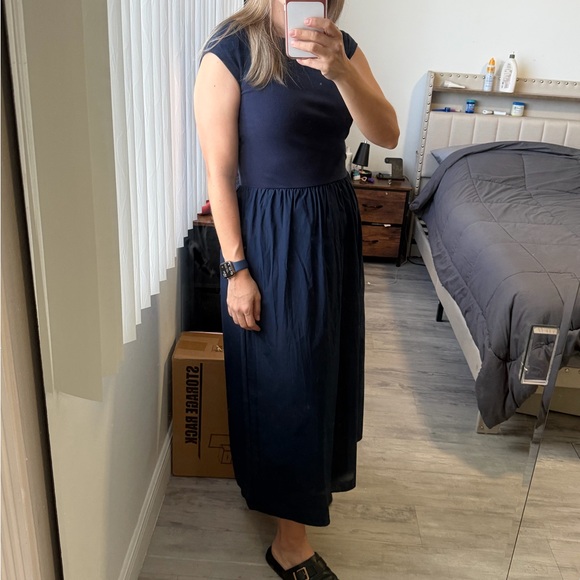 Stradivarius Dark Blue Casual Dress - Picture 6 of 7
